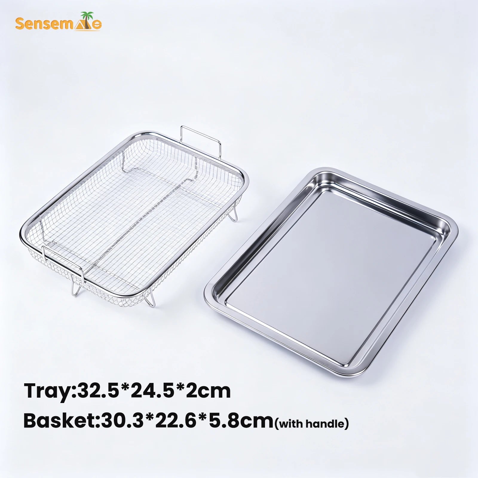 Oven Baking Tray Stainless Steel Baking Pan With A Rack Air Fryer Basket Frying Basket Bakeware Crisper Tray Oven Baking Pan