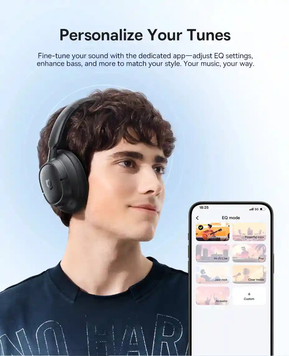Wireless Headphones with Active Noise Cancellation & 120H Battery Tidesmit