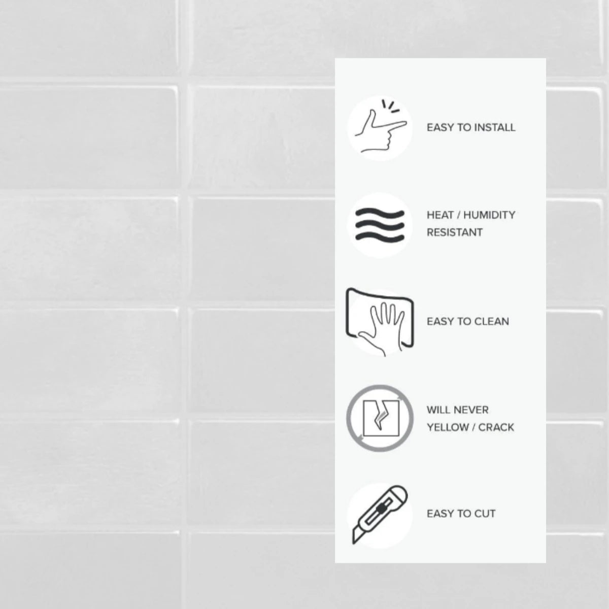 5-20 Pieces NewTile Sticker Self-adhesive Green Tile Backsplash Bathroom Wall Tile Sticker, Water and Mold Resistant, 22.9x29cm