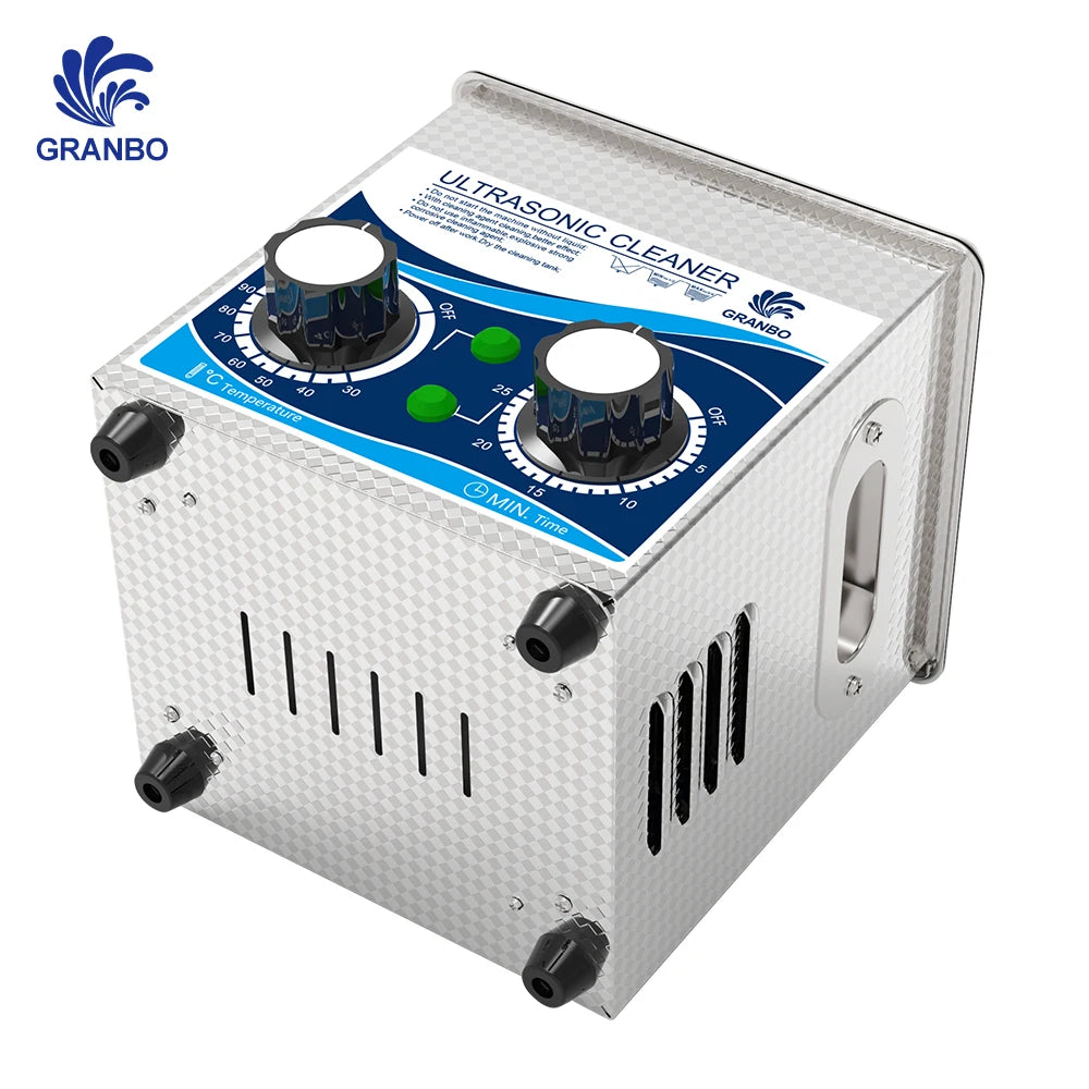Tidesmit 120W ultrasonic cleaner 1.3L tank showing digital timer and heating controls for jewelry and watch cleaning