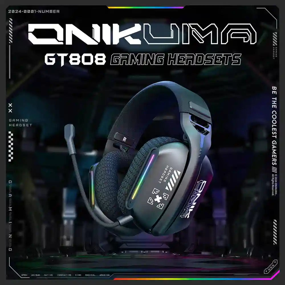 Wireless Gaming Headset: Tri-Mode Bluetooth 2.4G for PC & PS5 (GT808) GT808 Tidesmit