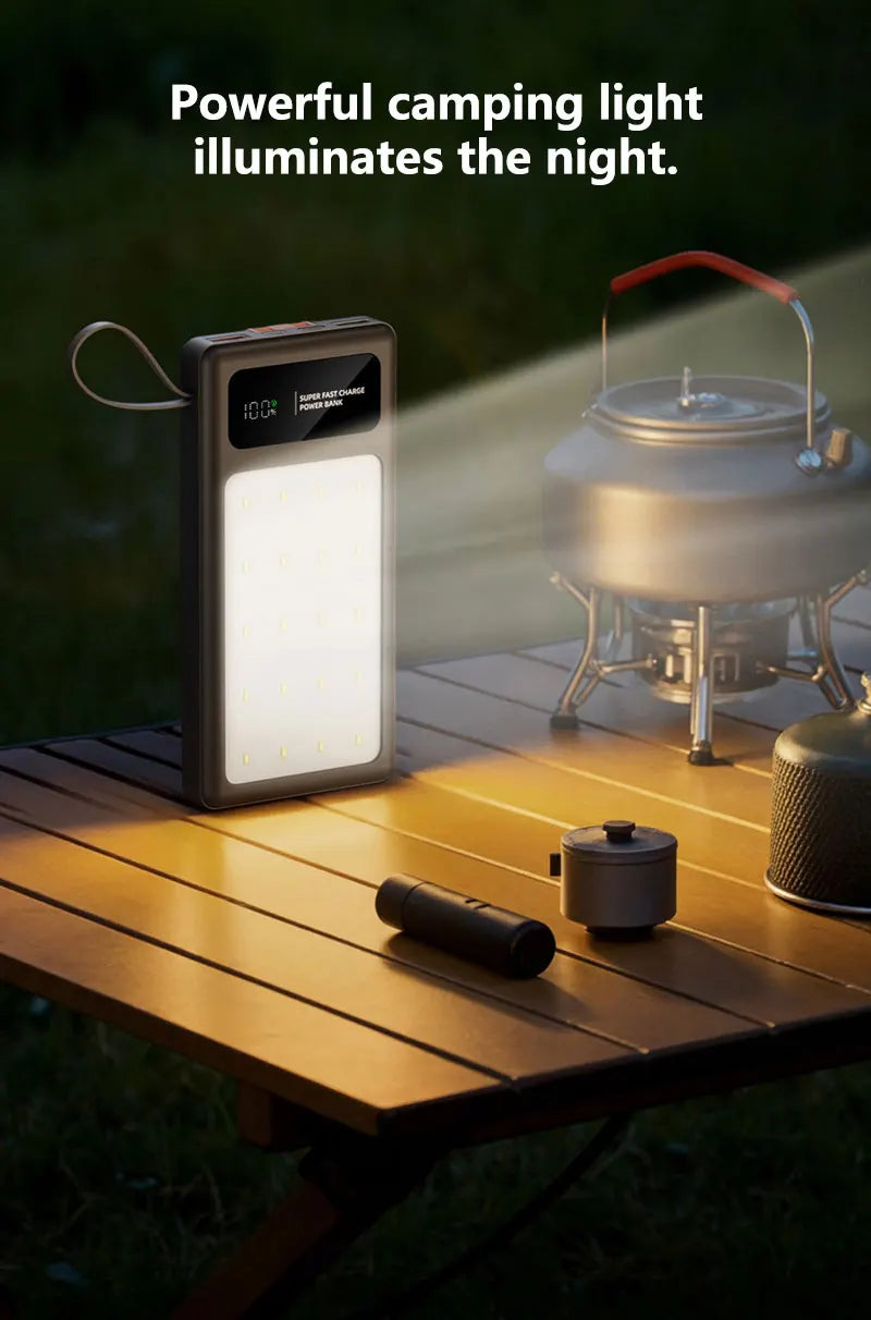 Portable Power Bank with Camping Light - 50000mAh PD Fast Charging Tidesmit