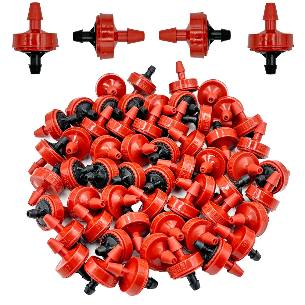 20X Garden 2L 4L 8L Pressure Compensating Emitter Dripper 1/4'' Self-cleaning Drip Irrigation Water Regulator 4/7mm Hose Puncher