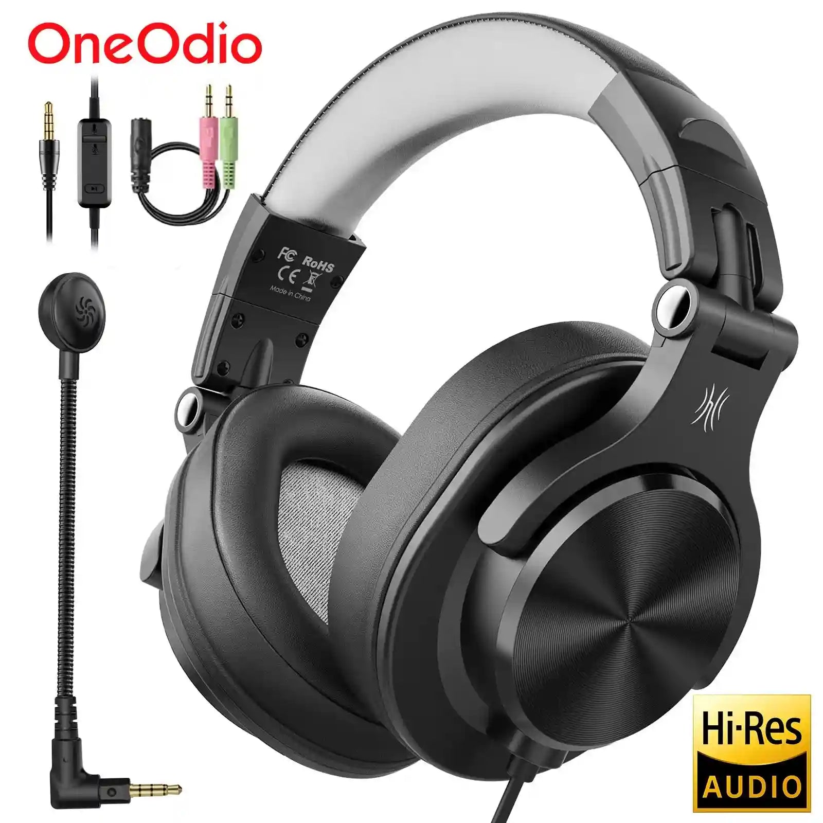Wired Over-Ear Gaming Headset with Detachable Microphone Tidesmit