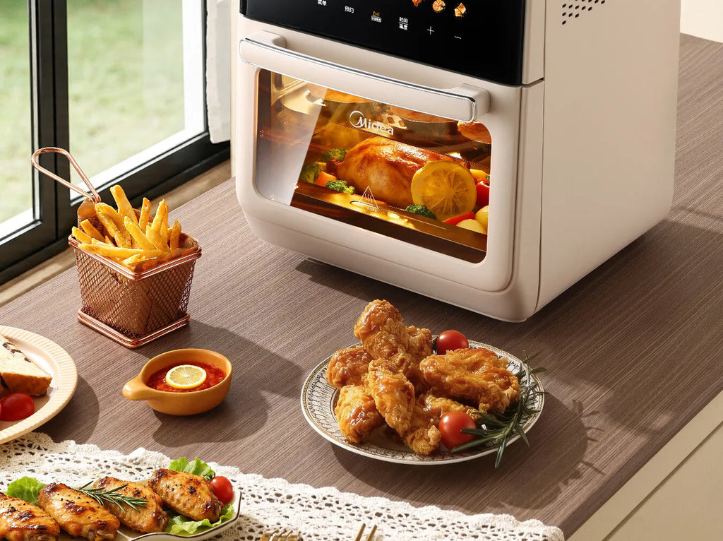 Midea Air Fryer 12.5L Large Upgrade Air Fryer Oven Combo Large Capacity Visual Touch Screen Multi‑Layer No‑Flip Needed 220V