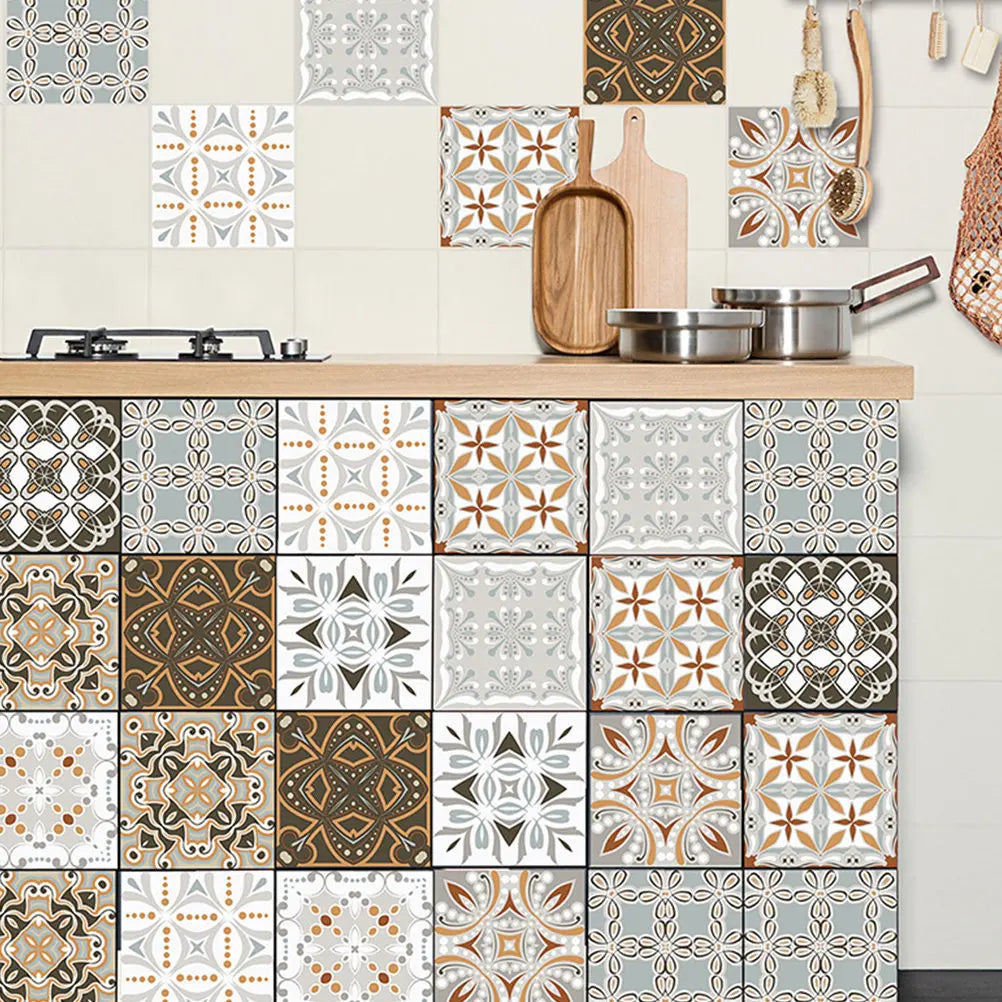 10 Pcs Backsplash Peel and Stick Kitchen Tile PVC Adhesive Tiles for Sticker