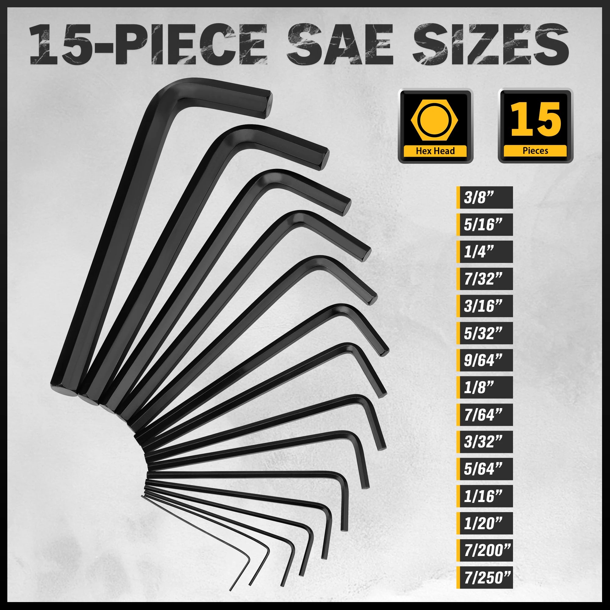 ELEAD 41PC Hex Key Allen Wrench Set Standard SAE(0.028"-3/8") & Metric(0.7mm-10mm) & Torx(T9-T50) in Storage Case