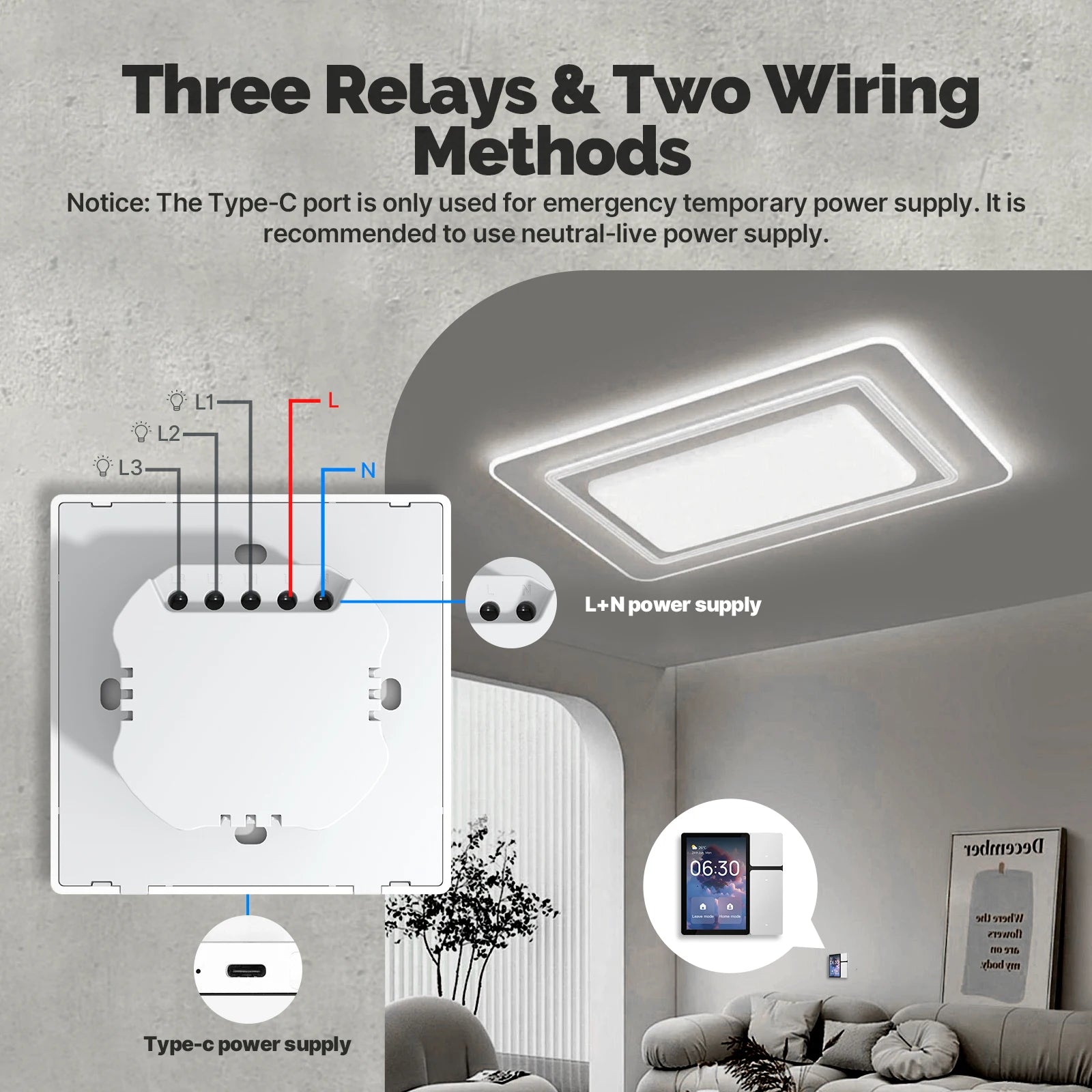 Smart Home Control Panel 3.5 Inch WiFi Touch Screen EU Model Tidesmit