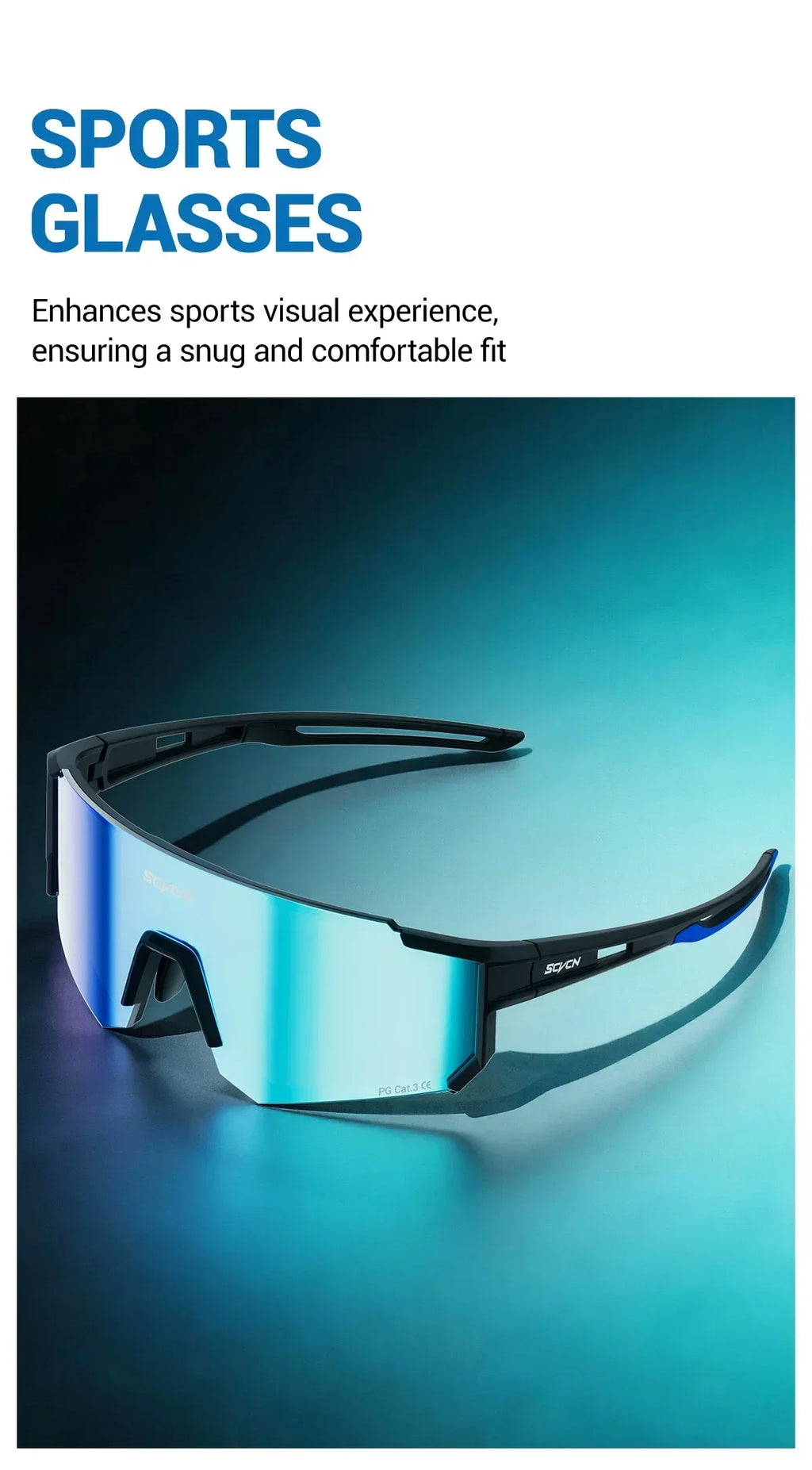 SCVCN Hot Outdoor Sport Cycling Sunglasses MTB Bike Cycling Hiking Eyewear Running Men Women Pickleball UV400 Windproof Goggle
