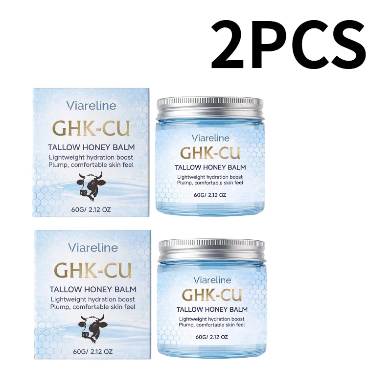 Viareline GHK‑CU Tallow Honey Moisturizing Balm, Copper Peptide Skin Barrier Repair Cream, Gentle Fast‑Absorbing Lotion