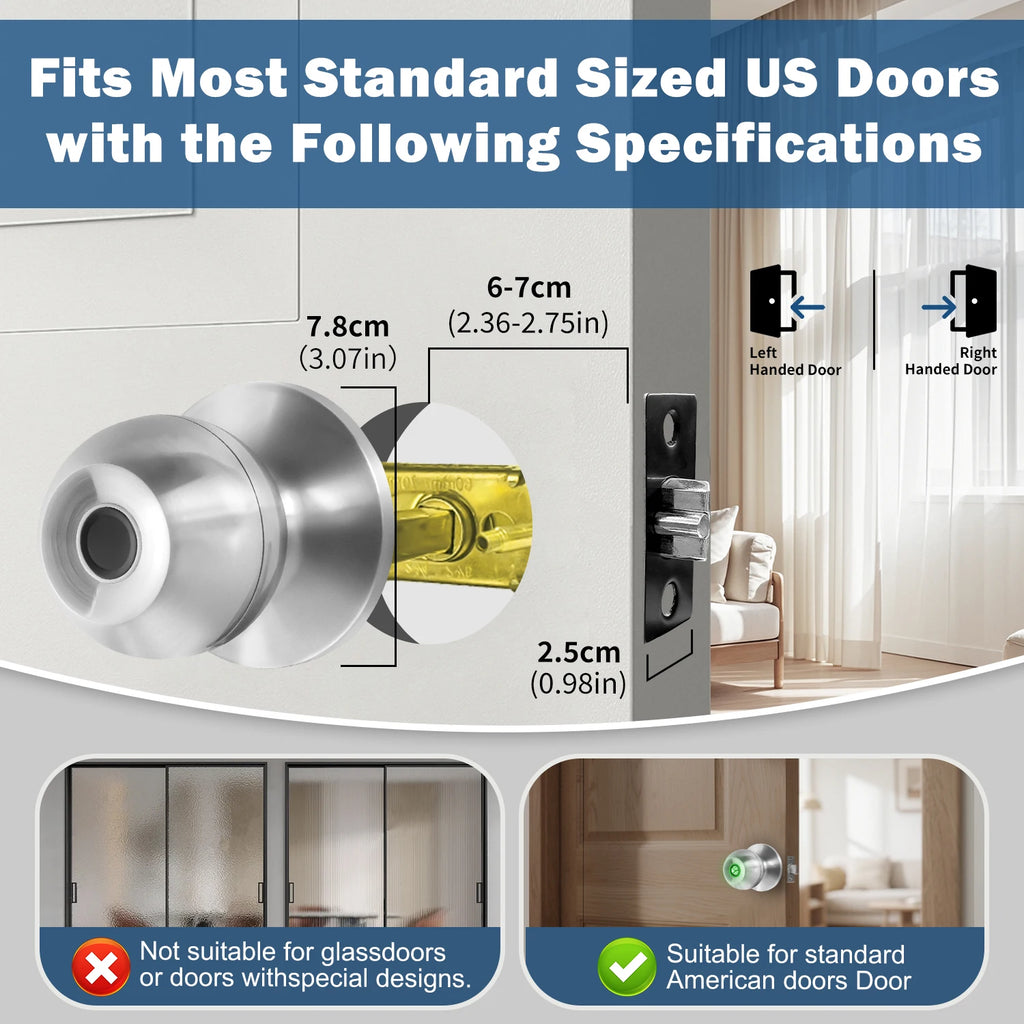 Tuya Smart Door Lock Fingerprint Biometric Spherical Lock Smart Home Devices Security Protection Automation Residential
