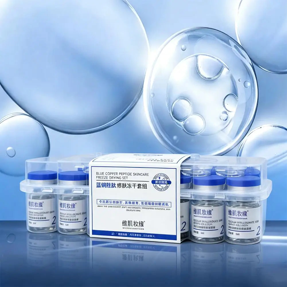 GHK-Cu 99% Copper Peptide Freeze-Dried Powder Blue Copper Anti Wrinkle Plump Firm Skin Fade Lines Repair Barrier Set