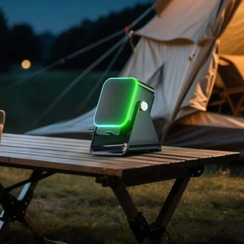 NEW 5 in 1 Auto-induction Wireless Induction Speaker 8 Mode RGB Light Phone Stand Surround Sound Portable Bluetooth Phone Holder