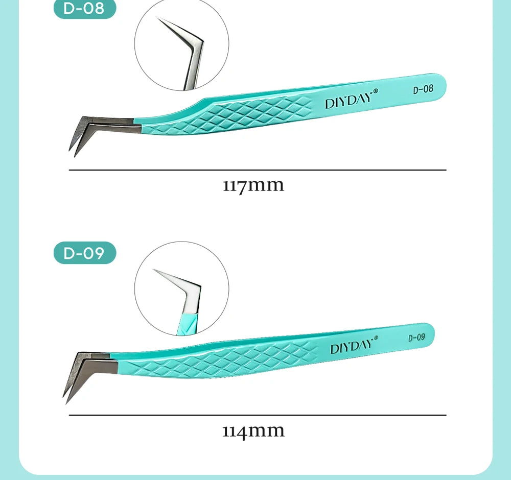 Eyelash Extension Tweezers D-01 | Precision Fiber Tip for Salon Results False Eyelashes Tidesmit