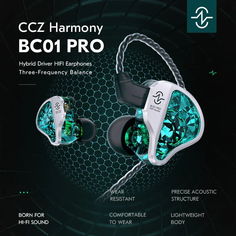 Hybrid Hi-Fi In-Ear Monitors DD&BA Wired Headphones by Tidesmit Tidesmit