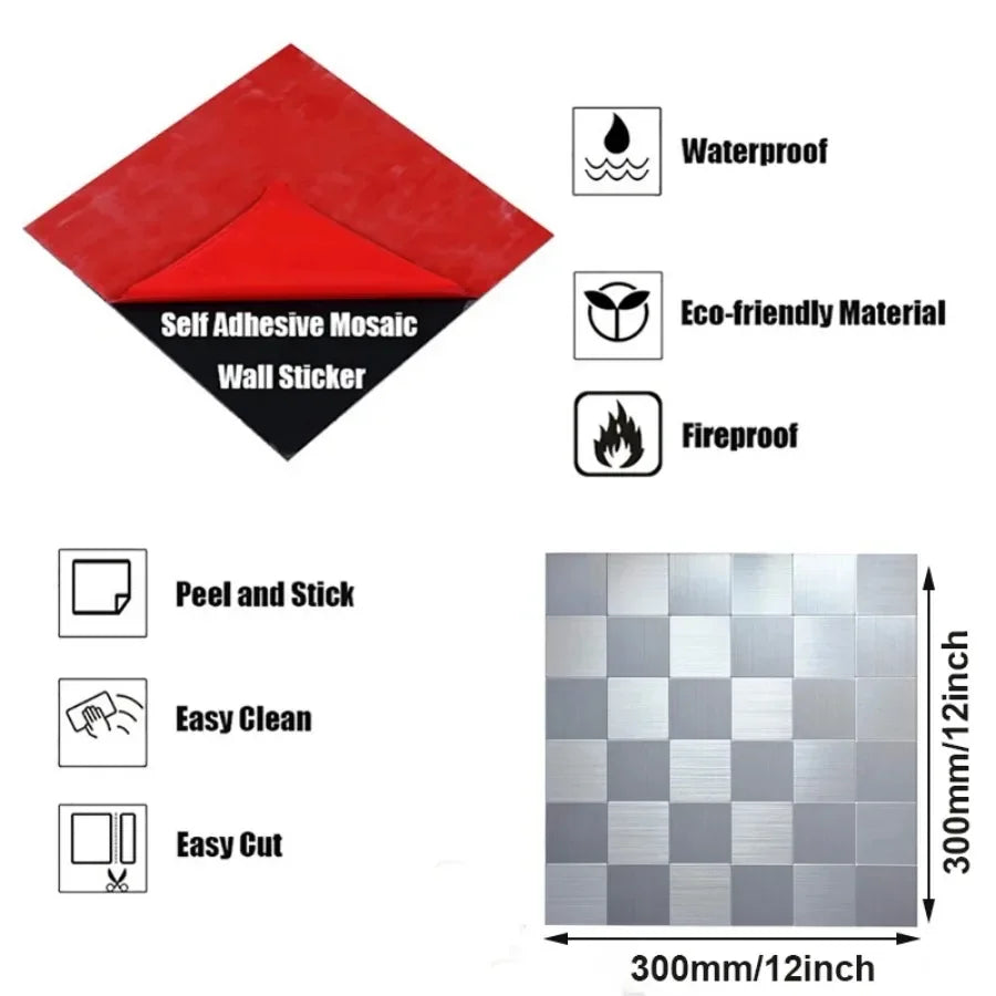 Self-adhesive Tiles Peel And Stick Backsplash Mosaic Wall Stickers 3d wall Panel Bathroom Waterproof Stick On Tiles For Kitchen
