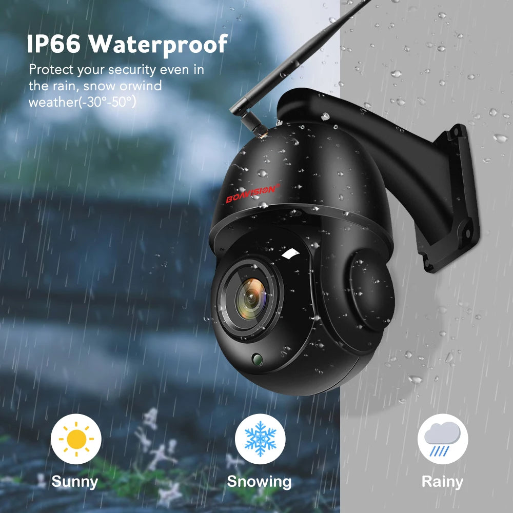 Outdoor IP Camera WIFI POE PTZ 30X Zoom 4K 8MP AI Auto Tracking Humanoid Detection Two Way Audio Security Camera