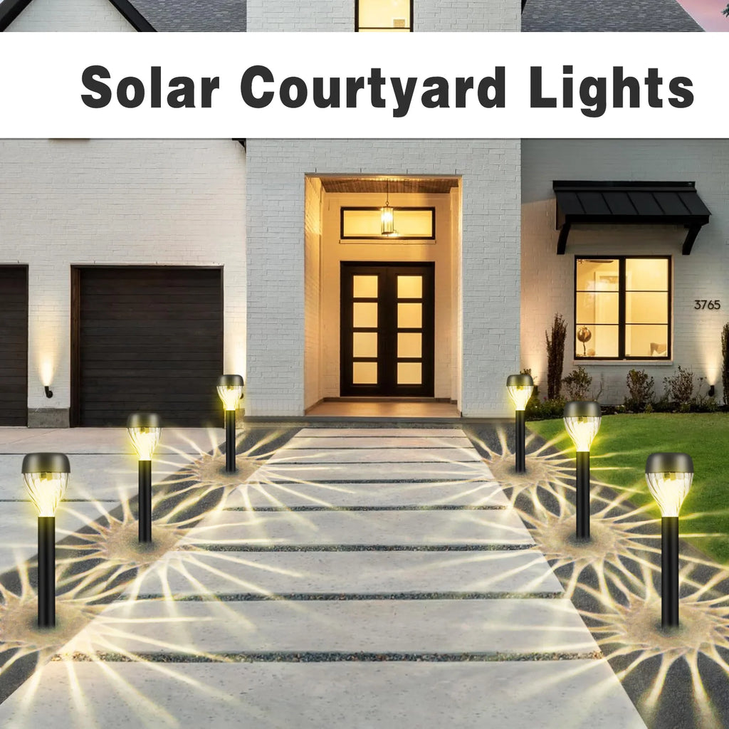 12Pcs Solar Lawn Lights with Oval Light and Shadow Design, Outdoor Decorative Lighting - Perfect for Yard, Lawn, Pathway, Deck, Driveway, Garden, and Holiday Party Decorations, Landscape Lights