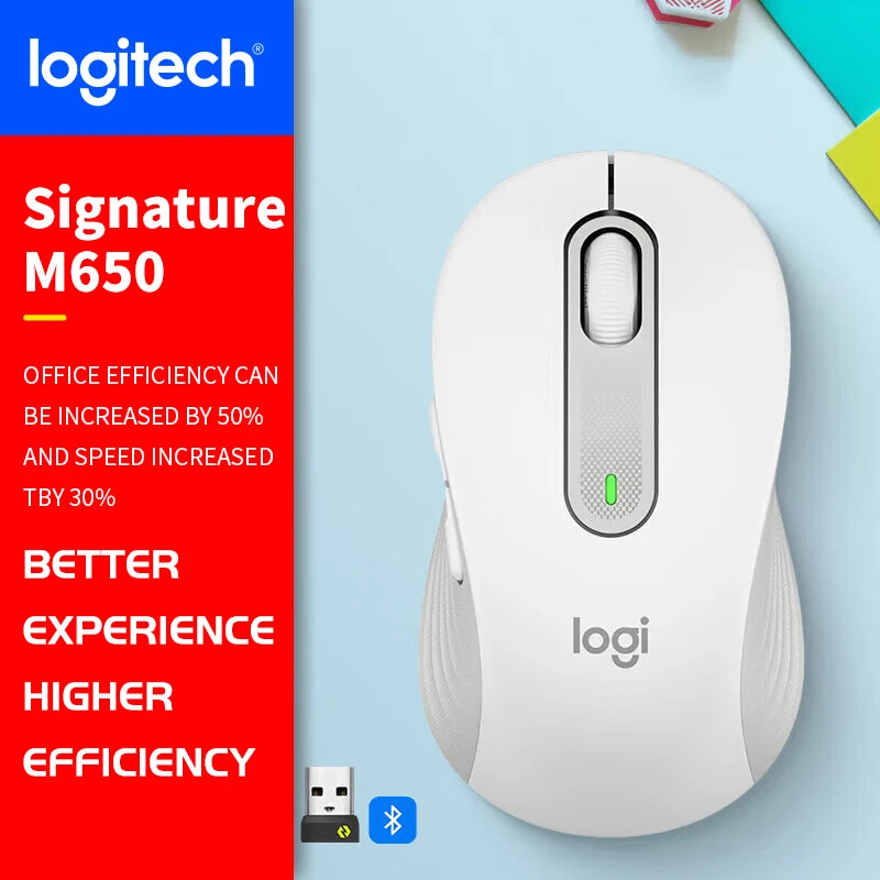 Logitech (M) Series Wireless Wired Office Mouse for Laptops, Quiet and Portable for Business and Home Use M650 M350 M350P M185