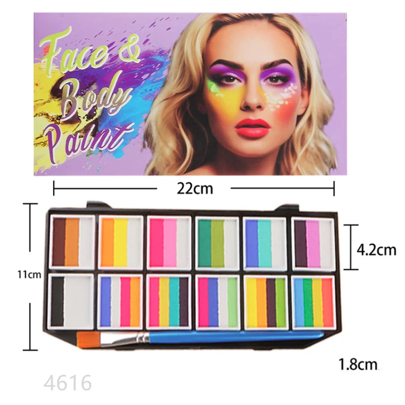 Tidesmit 12 color water-soluble face and body paint palette for Halloween cosplay makeup texture detail view