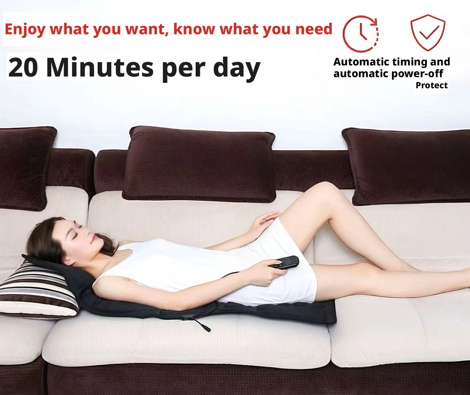Heated Electric Massage Cushion for Car - Portable Muscle Relief Massage Cushion Tidesmit