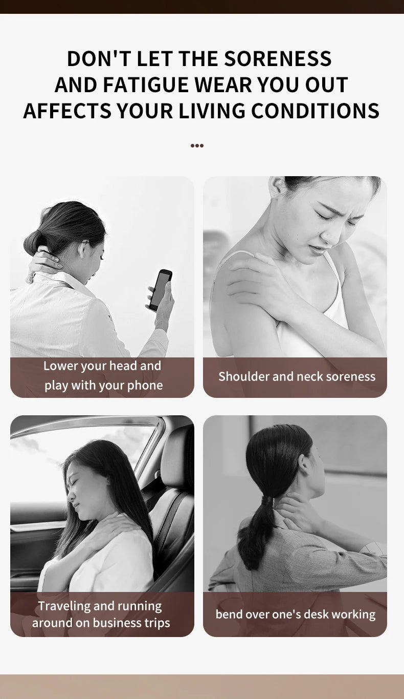 Portable Neck Massager: Deep Tissue Muscle Relief with Heat Therapy Massage Cushion Tidesmit
