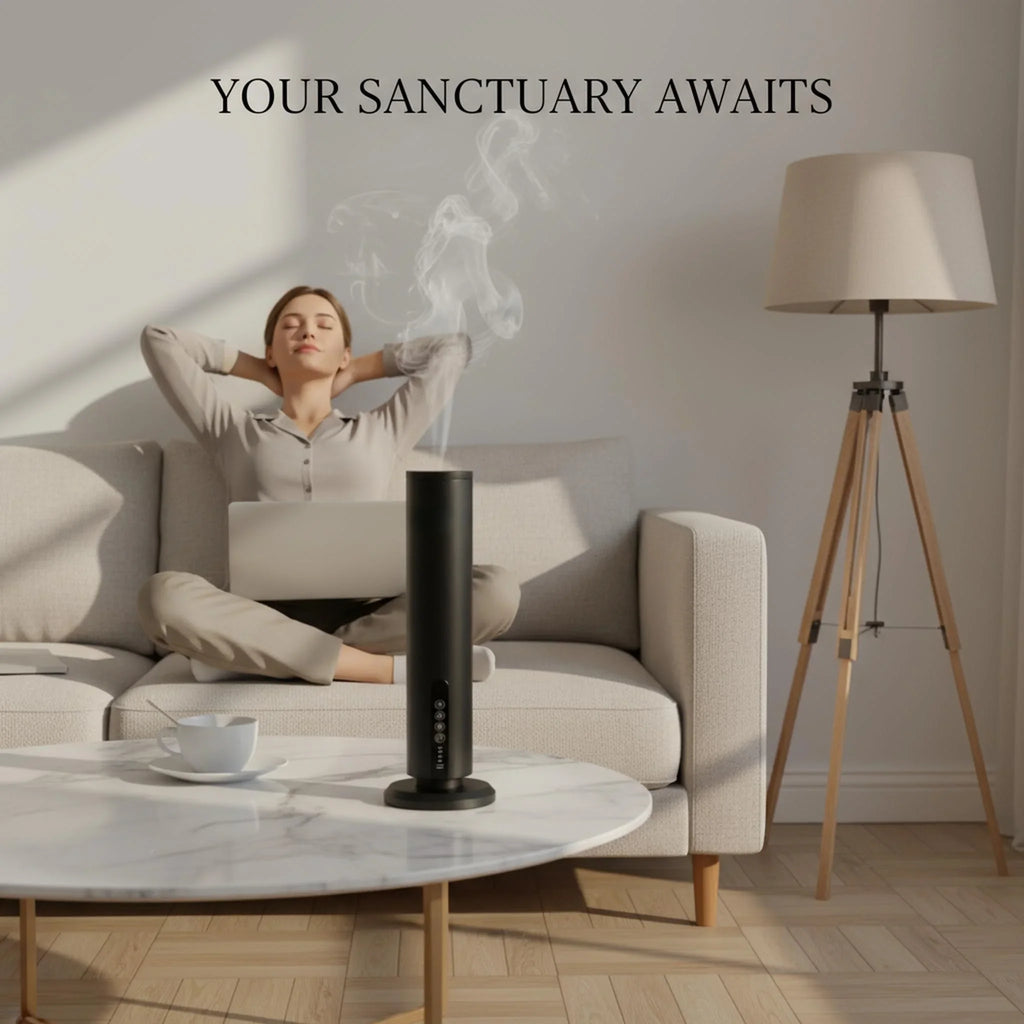 Waterless Essential Oil Diffuser  Wireless Rechargeable Bluetooth Control – Cold Air Aromatherapy Scent Machine for Large Rooms