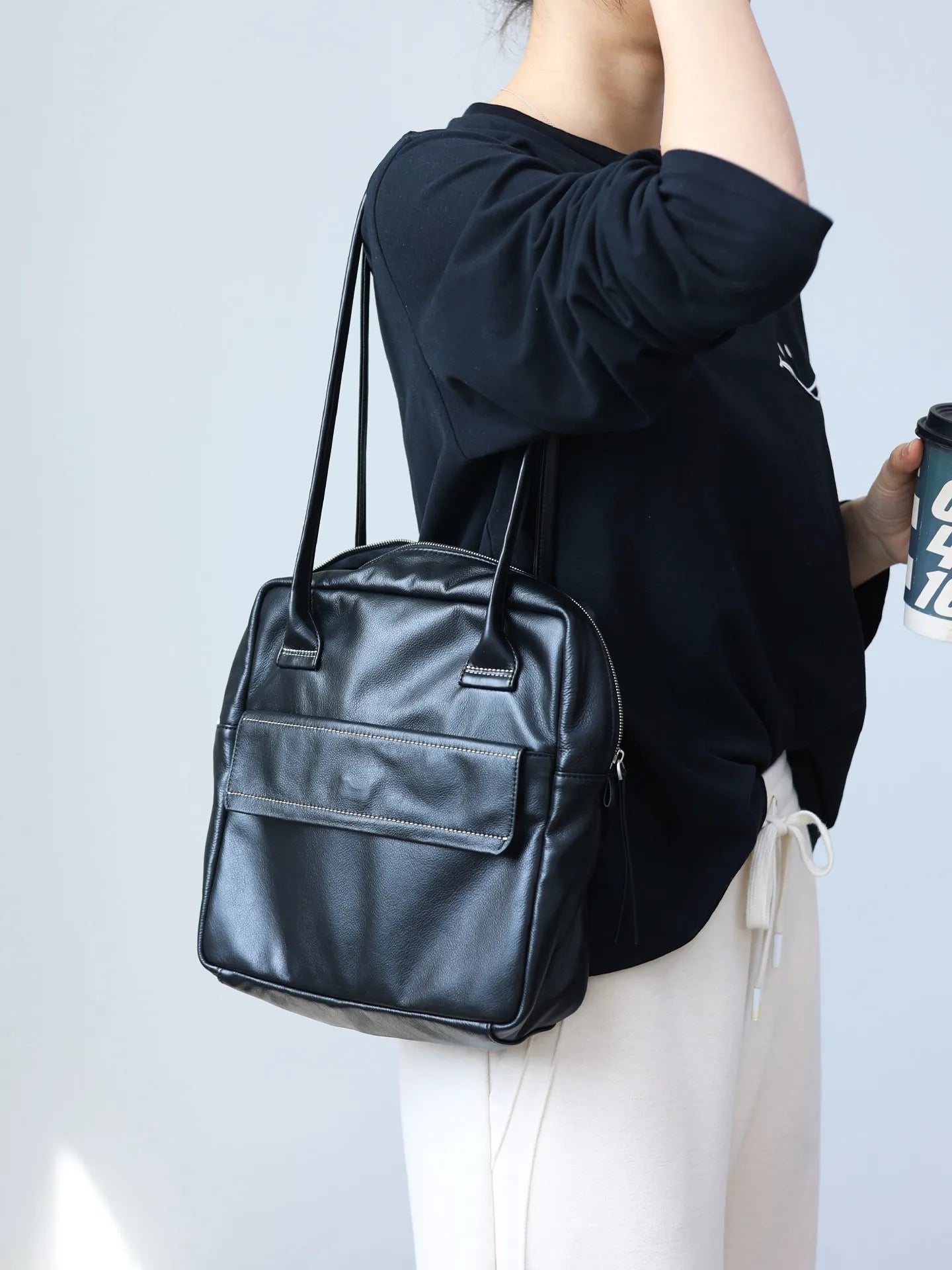 Soft Genuine Leather Women Single Shoudler Bags Small Size Zipper Tote Fashion Versatile Handbag Luxury Design