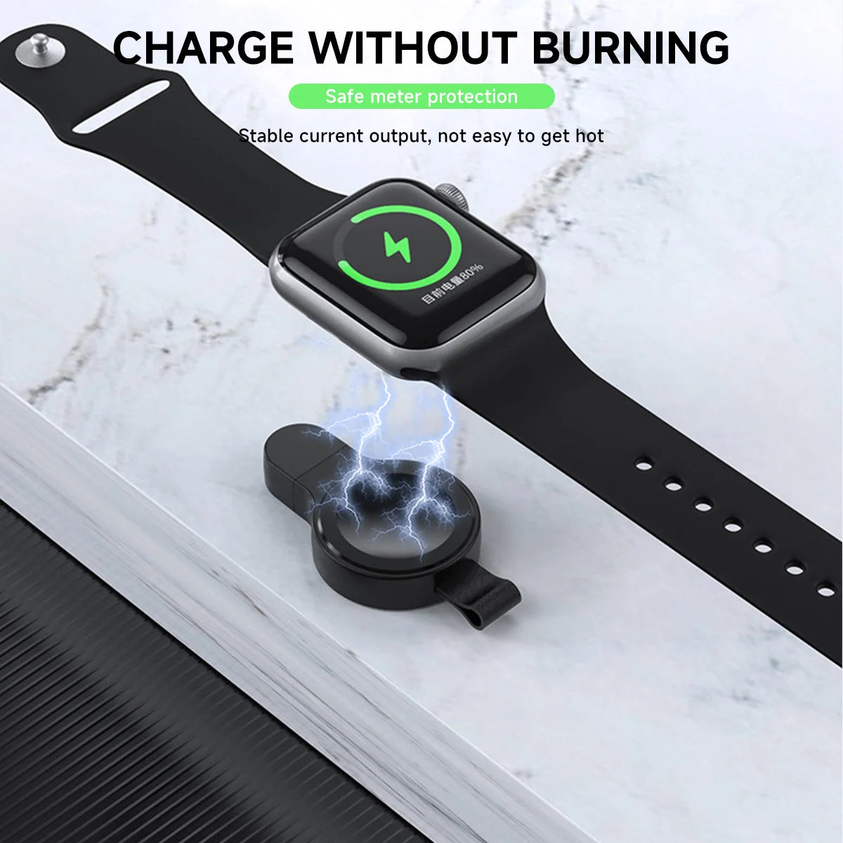 Magnetic Wireless Charger for Apple Watch - Qi Certified Fast Charging Tidesmit