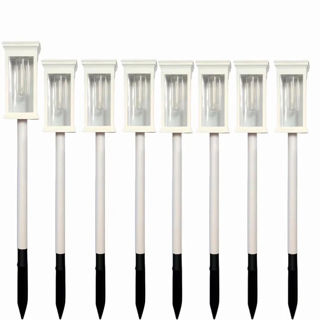 21 Inch 8 Pack Black IP65 Waterproof Solar Pathway Lights Adjustable Height Filament LED Outdoor Garden Landscape Lighting For Yard Patio Walkway Lawn Home Decor Gift Halloween Christmas
