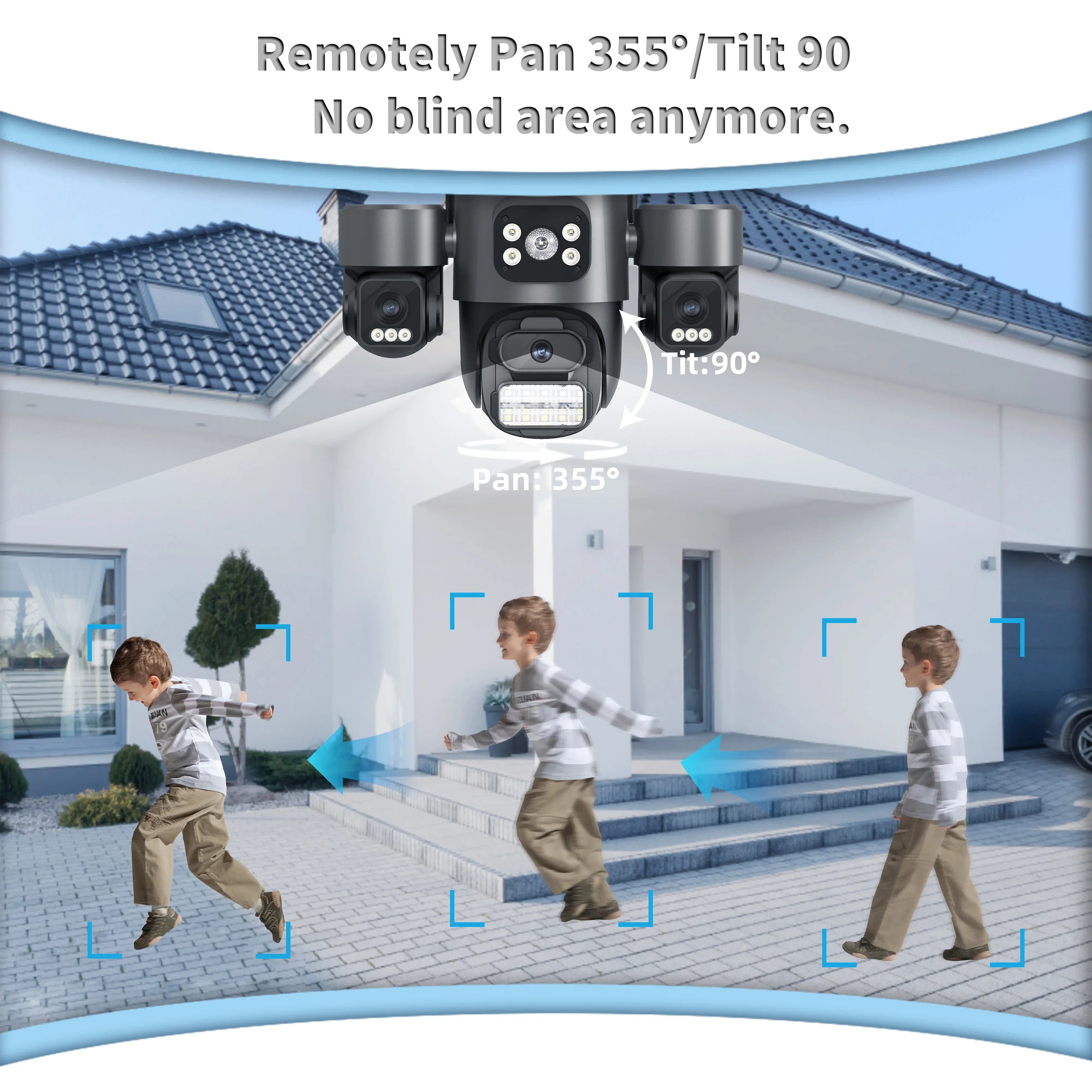 15MP Security Camera iCsee 3-HD Screens Auto Tracking WiFi IP CameraOutdoor CCTV Color Night Vision 2-Way Audio Surveillance Cam