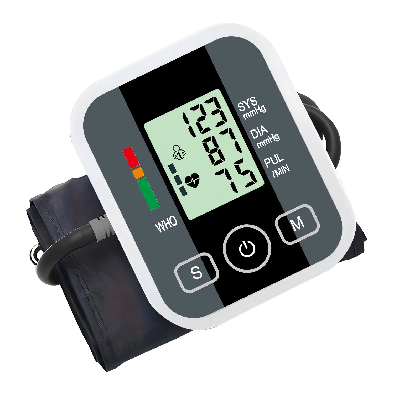 Upper Arm Blood Pressure Monitor Heart Rate Health Blood Pressure Detector Arm Cuff Digital BP Meter Pluse Automatic Tensiometer