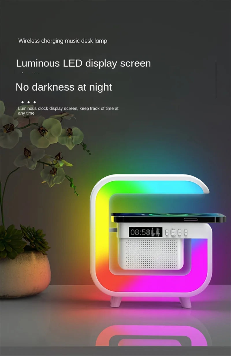 Wireless Charger Station with RGB Light and Portable Bluetooth Speaker Tidesmit