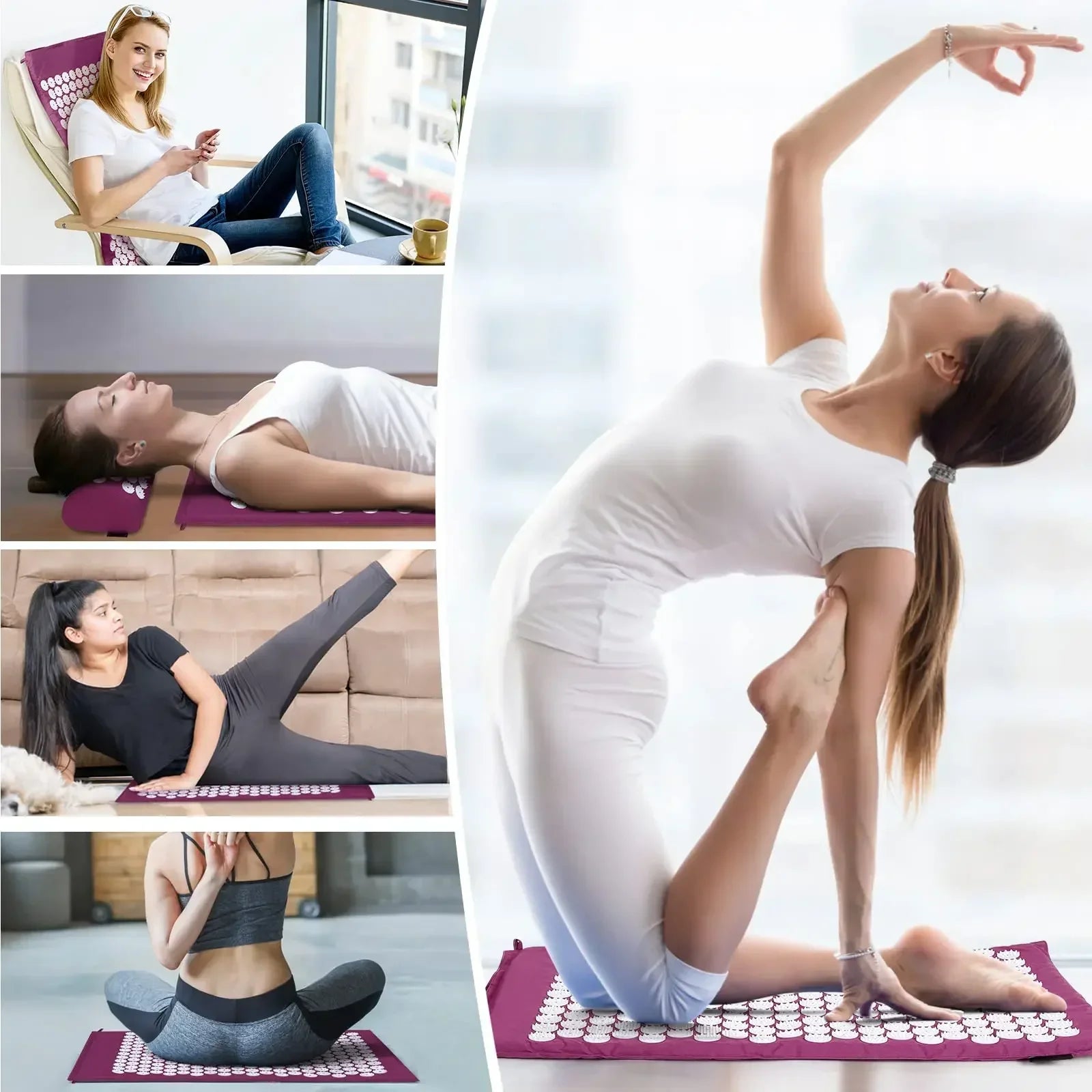 1PC/SET Massager Cushion Acupressure Mat Pillow Relieve Stress Back Pain Massage for Acupuncture Yoga Muscle Relaxation