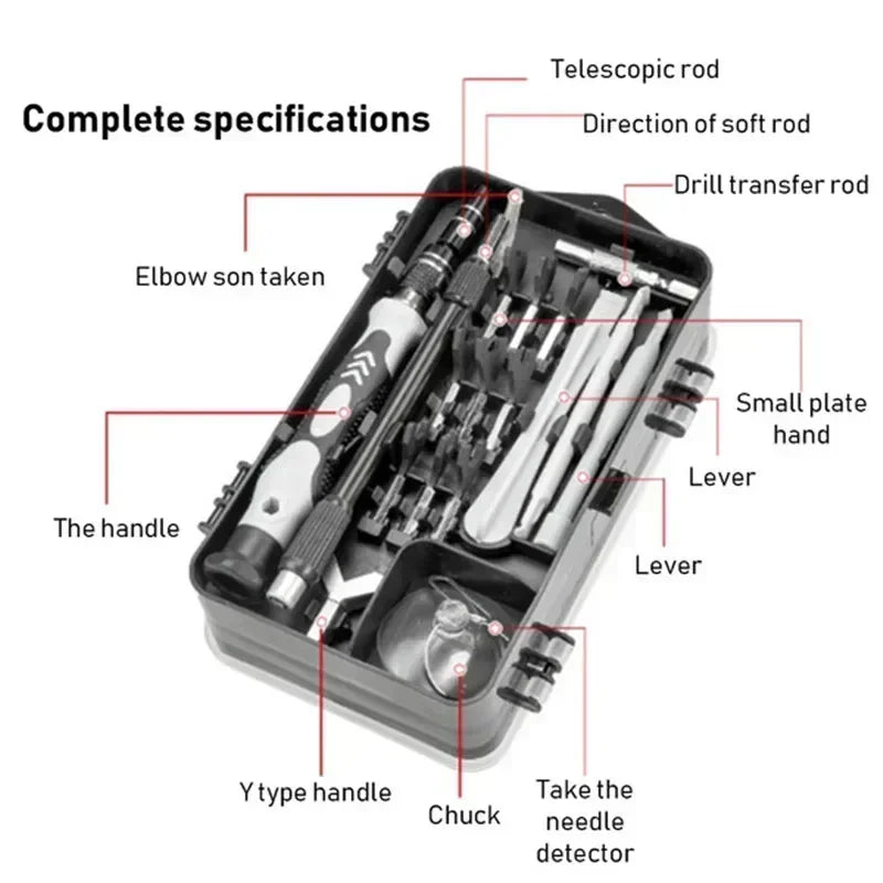 TINSOL 115 in 1 Multifunctional Magnetic Screwdriver Set Screw Driver Bits PC Computer Phone Watch Repair Hardware Tool Kit