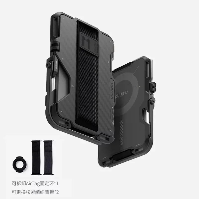 Magnetic Carbon Fiber Wallet: 6-in-1 Slim Fit Phone Case Black Carbon Fiber Tidesmit