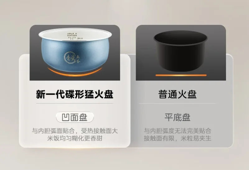 Rice cooker inner pot set: blue nonstick bowl and black traditional bowl