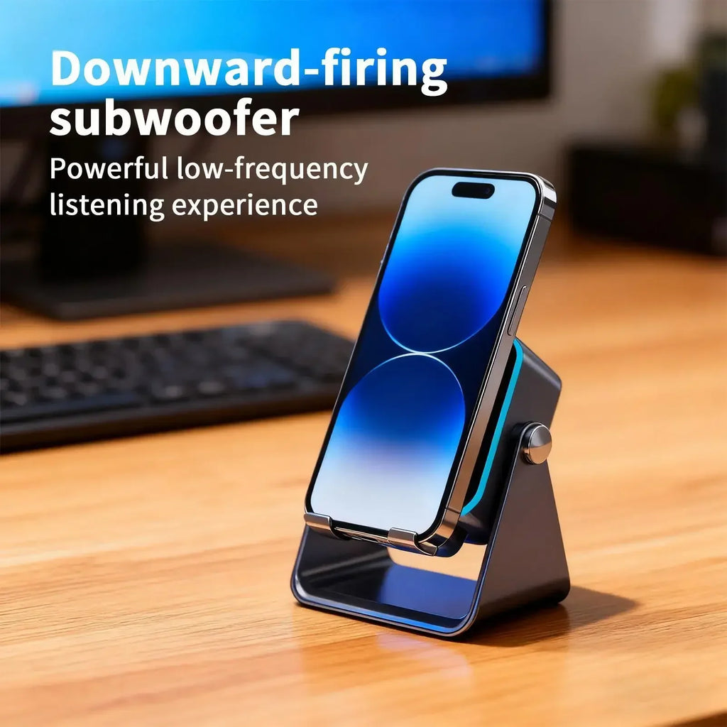 5 In 1 Auto Induction Bluetooth Speaker With 8 Modes RGB Light Portable Audio Device With Phone Holder Holiday Christmas Gift