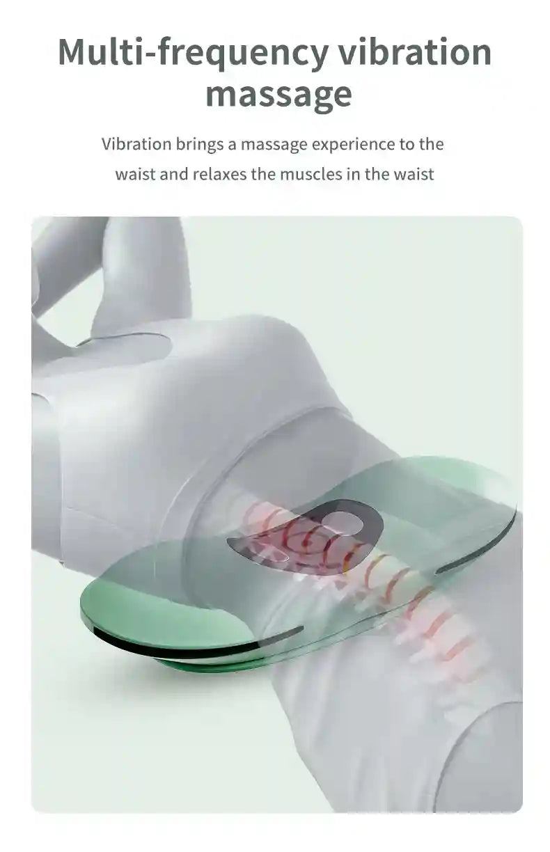 Electric Lumbar Traction Device with Heat Therapy and Adjustable Modes Massage Roller Tidesmit