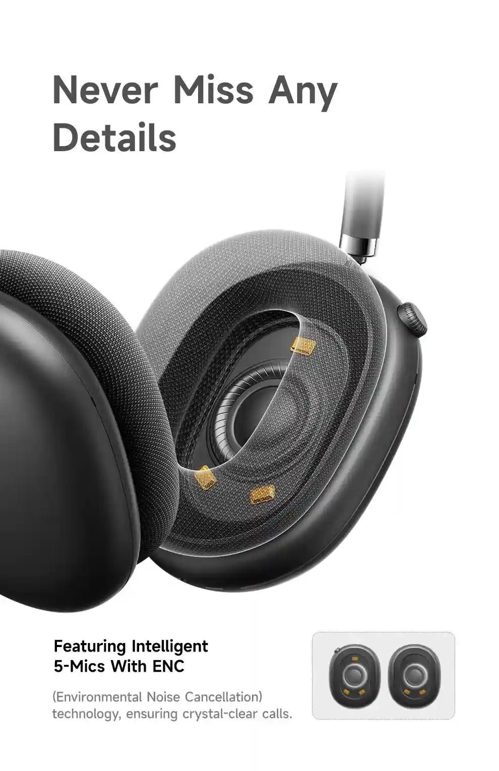 Wireless Noise Cancelling Headphones - Over-Ear 3D Spatial Audio F8 Tidesmit