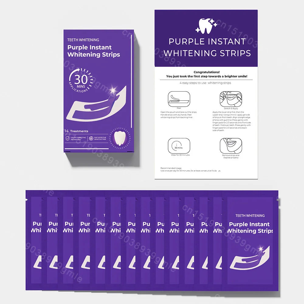 Tidesmit teeth whitening strips for removing yellow stains and plaque for a brighter smile