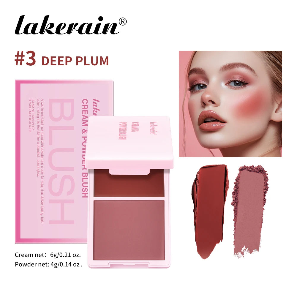 Tidesmit Cream and Powder Blush Palette showing natural peach and pink shades for long-lasting Korean makeup