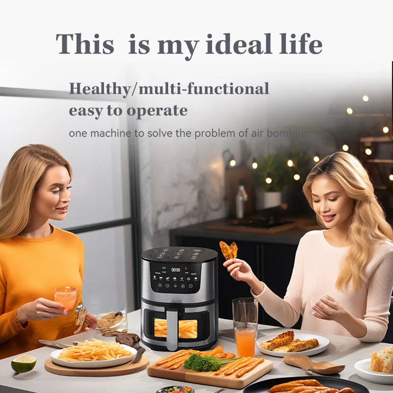 Hot Sales Air Fryer 7L Oil-free Air Fryer 360°Baking Convection Oven Air Fryers For Chicken Wings Fries Chips Healthy Cooker
