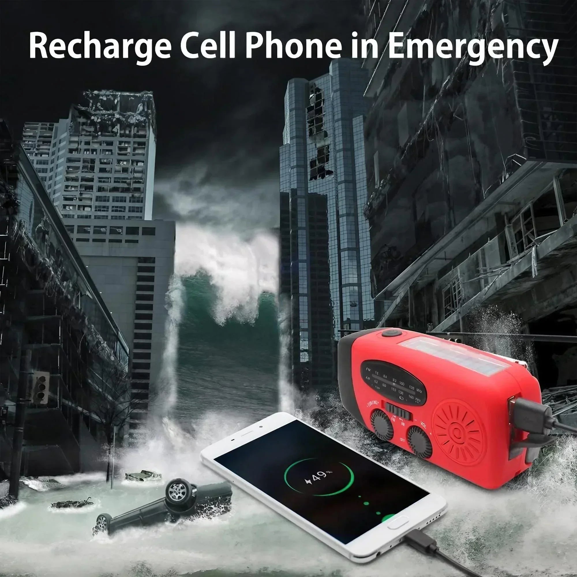 STONEGO 2000mA Outdoor Emergency Radio Portable Power Generation Radio Disaster Prevention Solar Hand Crank Radio AM/FM Radio
