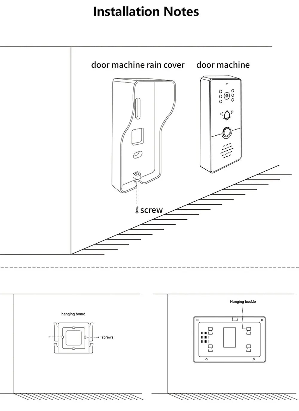 4 Wire 7 Inches Wired Video Doorbell Door Phone Support Unlock, Monitoring, Dual-Way Intercom for Villa Home Office Apartment
