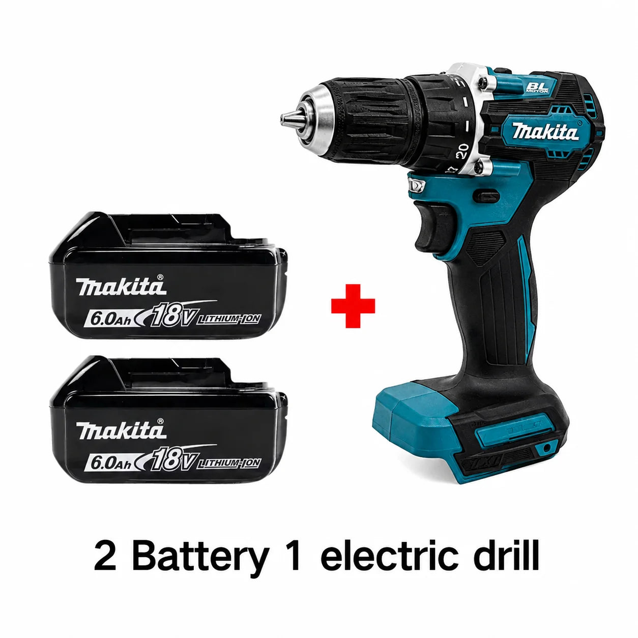 Makita DDF487 13mm Brushless Household 18V Lithium-ion Charging Impact Drill,high Torque Electric Screwdriver Makita 6.0AH BL1860 BL1850 BL184018V Battery