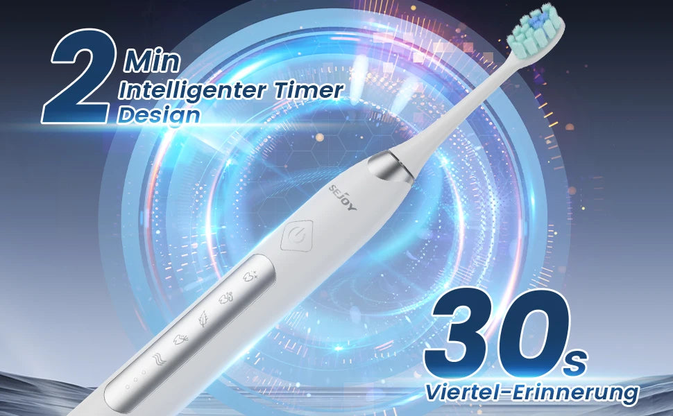 SEJOY Sonic Electric Toothbrush for Adults with 10 Brush Heads, Sonic Electric Tooth brush with 38000 VPM Deep Clean 15 Modes, Rechargeable