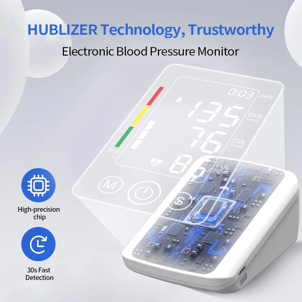 Blood Pressure Machine, Automatic Digital Upper Arm Blood Pressure Monitor with Adjustable Large Cuff