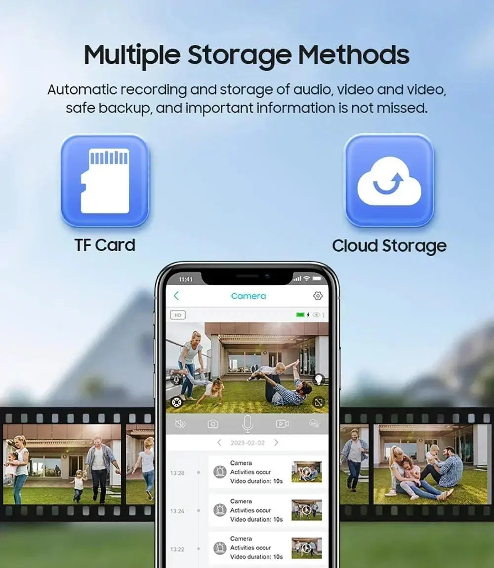 Wifi Surveillance Camera 8MP HD Wireless Security PTZ Camera AI Human Tracking Two-way Audio Color Night Vision Home IP Camera