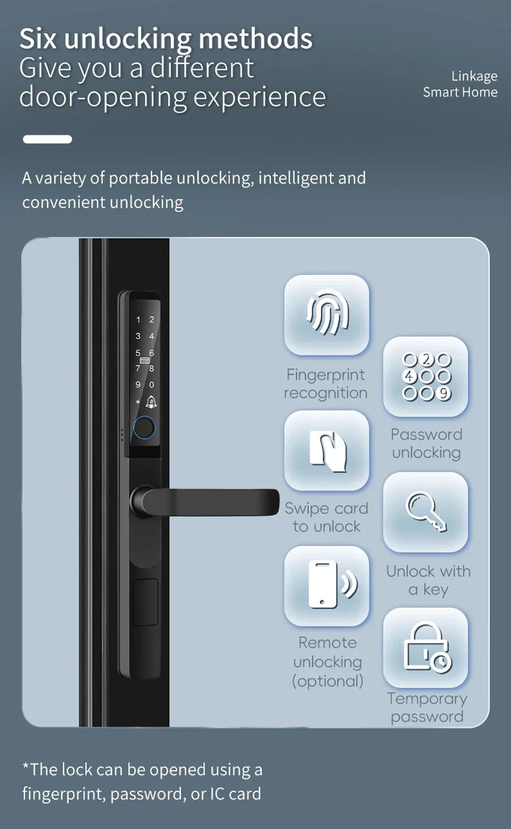 IP65 Waterproof  Outdoor Smart Lock with Keyless Entry Door Lock Handle Ultra-thin Biometric Door Lock Free App Remote  Control